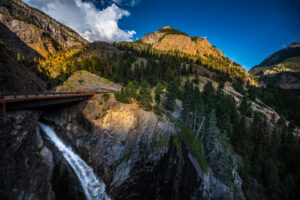 Bear Creek Falls Ouray with Mt Abrams in the background